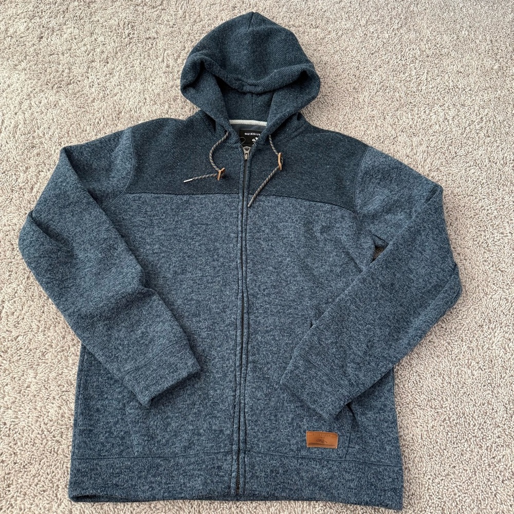 Quiksilver Long Sleeve Keller Color Block Full Zip Fleece Hoodie